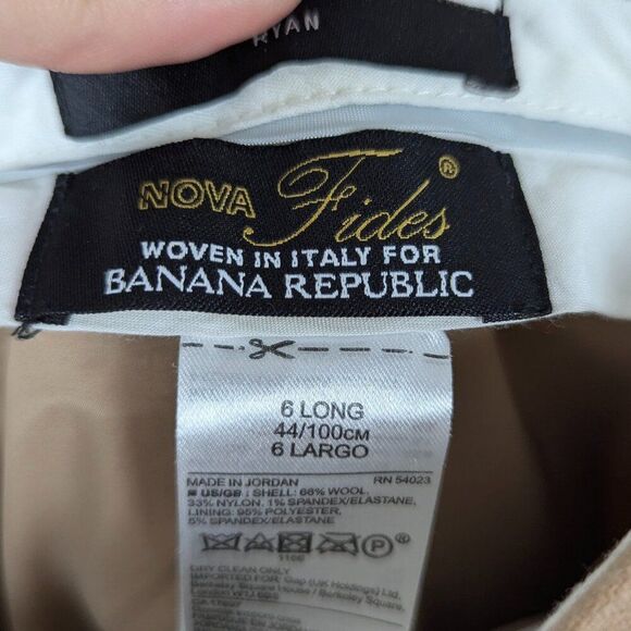 Banana Republic | Tan Professional Wool Blend Trouser Pants Size 6 Long - Picture 7 of 8